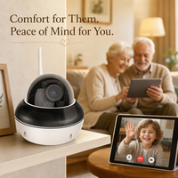 Caméra Dôme PTZ de Sécurité Sans Fil WiFi avec Projecteur Infrarouge, Vision Nocturne, Détection de Mouvement, Étanche IP66 pour Maison et Bureau