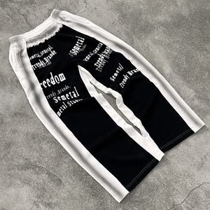 Pantalon de jogging de luxe 100 % coton pour homme, taille haute, coupe large, imprimé personnalisé, style streetwear, empilé, oversize, baggy - Product Image 1