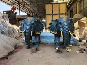 जीवन आकार के आउटडोर उद्यान सजावट के लिए कांस्य हाथी मूर्तियां - Product Image 6