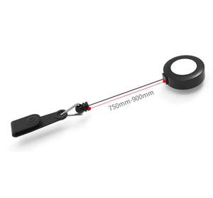 Porte-badge rétractable en plastique avec clip, porte-clés, logo personnalisé, bureau, école, 32x90mm, extension 600-900mm - Product Image 5