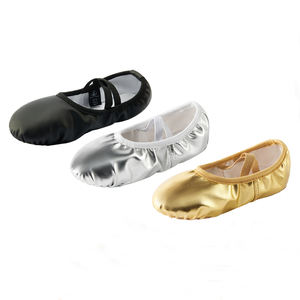 Chaussons de <span class=keywords><strong>danse</strong></span> en PU de haute qualité pour filles, semelle souple, chaussons de <span class=keywords><strong>danse</strong></span> or et argent, chaussures d'entraînement de ballet avec semelle fendue - Product Image 2