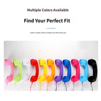 Earphone Mikrofon Handset Ponsel, Earphone Handset Gaya Telepon Retro, Tipe Universal