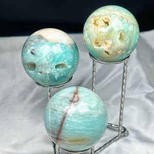 Sphère d'agate bleue naturelle en gros, boule de cristal polie, artisanat en quartz et ornements de décoration intérieure - Product Image 4