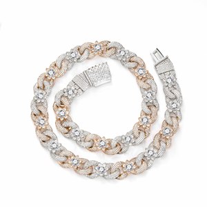 <span class=keywords><strong>Collana</strong></span> Personalizzata Hip Hop Squisita Bicolore con Zirconi Infiniti, Catena Cubana Iced Out CZ a Fiore <span class=keywords><strong>Infinito</strong></span> per Uomo - Product Image 6