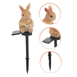 Luces Solares de Conejo Personalizadas para Exteriores, Luces de Jardín de Resina con Forma de Animal Simulado para Iluminación de Patio y Césped - Product Image 1