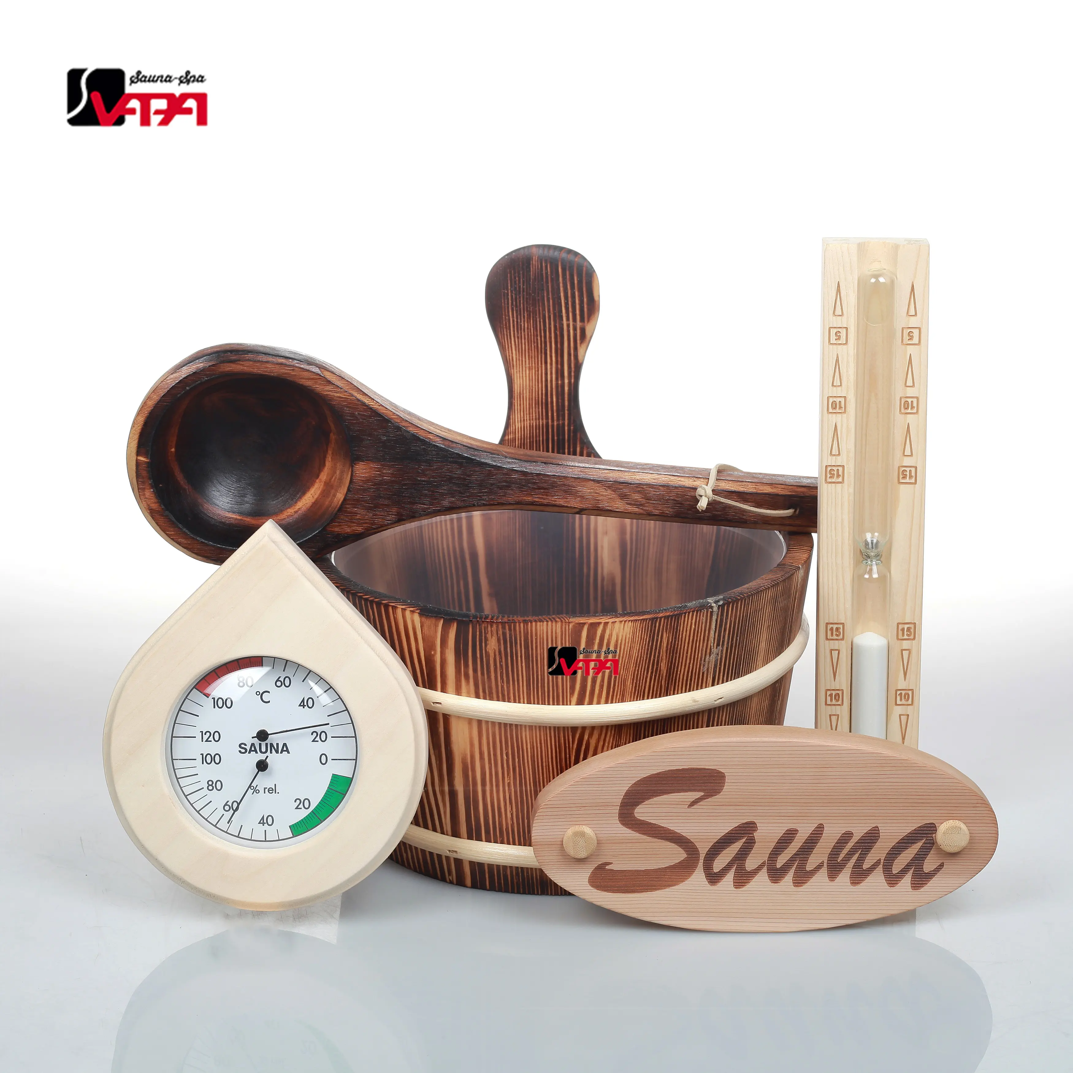 Cubo de madera de carbonización para Sauna, juego de cubo de madera para sauna tradicional, 5L, gran oferta, fabricante directo