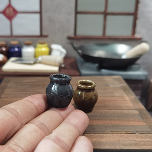 Rongshang mini pot de <span class=keywords><strong>cornichon</strong></span> en céramique petite cuisine nourriture <span class=keywords><strong>maison</strong></span> de jeu jouets modèle miniature - Product Image 1