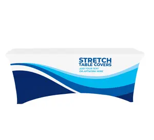 Custom Spandex Stretch Table Covers with Logo Trade Show Tablecloths