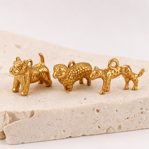 Dijes de Acero Inoxidable 3D de Caballo, Perro, Oveja, Leopardo, Elefante, León Marino, Sin Decoloración, para Hacer Collares, Pulseras y Joyería - Product Image 6