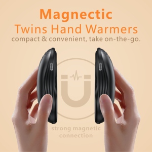 Máy sưởi cầm tay 2 trong 1 sạc USB, hình bánh xe quay, quà tặng mùa đông vui nhộn, màu hồng đen, có nam châm, dùng ngoài trời - Product Image 4