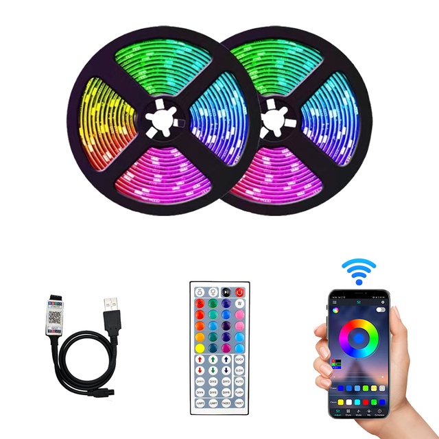 USB 5V 5050 LED Light 30leds/m IP20 CE RoHS FCC 44key Control Residential Smart Lighting Smart Home Lights RGB