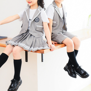 Conjunto de Tres Piezas de Uniforme Escolar para Niños y Niñas, Vestido de Actuación de Jardín de Infancia del 1 de Junio, Uniformes Escolares de Verano, Diseño de Uniforme Escolar - Product Image 3