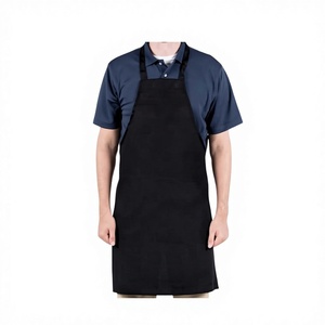 AmpsafeX Personalized Design <b>Black</b> Cotton Welding <b>Apron</b> Custom Logo Safety Workwear Standard Size for Industrial Use - Product Image 1