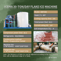 Machine à glace en flocons industrielle automatique de 30 tonnes pour usine de glace commerciale et conservation des fruits de mer