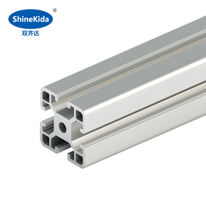 Profilo in <span class=keywords><strong>Alluminio</strong></span> Estruso con Scanalatura a T 40 Colore Argento 4080 e Profilo a V Nero Tipo C - Product Image 4