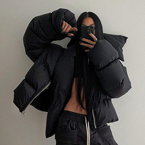 <span class=keywords><strong>2022</strong></span> filles <span class=keywords><strong>femme</strong></span> dame <span class=keywords><strong>femme</strong></span> automne hiver coton rembourré vers le bas grande taille vêtements d'extérieur haut fermeture éclair bouffant veste manteau pour dames femmes - Product Image 1