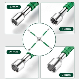 Llave de Trinquete de 4 Vías, Llave Cruzada de 4 Vías, Acero de Alta Dureza, Herramienta Universal para Desmontaje y Reparación de Neumáticos de Automóvil, Directo de Fábrica - Product Image 5