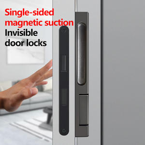 Phòng ngủ trong nhà hiện đại hợp kim kẽm đơn bên dài thanh khóa cửa vô hình khóa cửa nền khóa cửa - Product Image 5