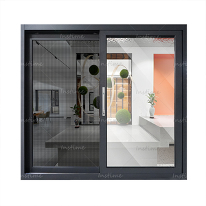 Insttime Vidros Duplos Vidro Enorme Janela De Alumínio Deslizante Três Trilhas <span class=keywords><strong>Mosquito</strong></span> <span class=keywords><strong>Net</strong></span> Hurricane Impact For House - Product Image 2