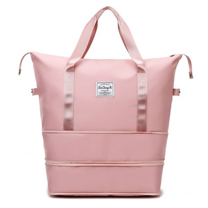 Hot Selling Custom for Pink Polyester Gym Yoga Handle Fashionable Crossbody Travel Bag for Ladies Wholesale Cheap Travel Luggage - Product Image 2
