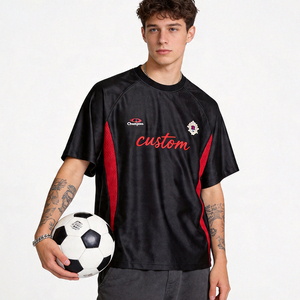 Camiseta de béisbol de malla holgada para hombre, personalizada con sublimación y bordado, camisetas de fútbol americano con costuras en contraste - Product Image 2