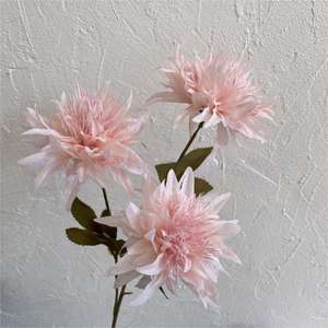 Fourniture en vrac de haute qualité Faux 3 têtes fleurs d'anémone de mer bleu soie d'anémone de mariage artificielle - Product Image 3