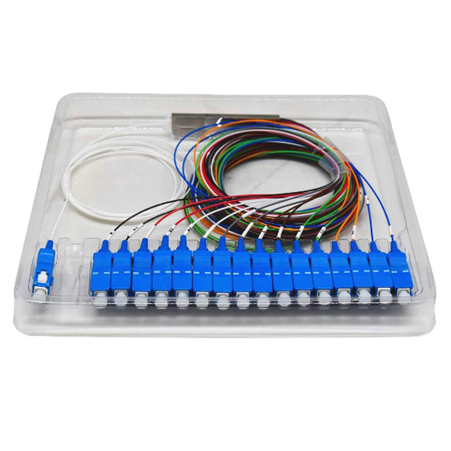 SC UPC 1x8 Mini Steel Tube Fiber Optic PLC Splitter with Connectors for GSM Networks