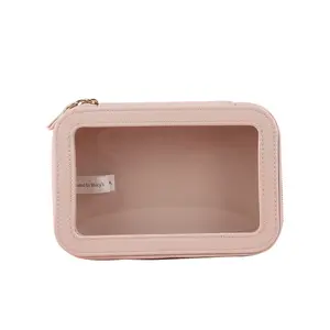 Hot sale PVC Cosmetic Bag Portable Makeup Brush Bag Waterproof Transparent Toiletry Bag travel storge pouch in UK market