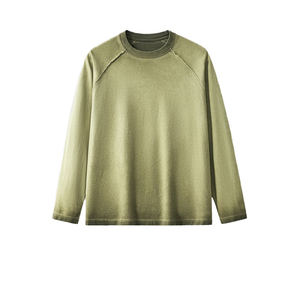 Người Đàn Ông Của Giản Dị Rắn Thiết Kế Dài Tay Áo T-Shirt Biểu Tượng Tùy Chỉnh Chất Lượng Cao 100% Cotton 240 Gram Jersey Vải Rửa Kỹ Thuật - Product Image 4