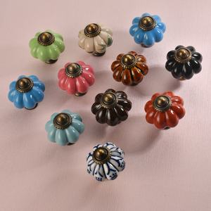 Maniglia in Ceramica a Forma di Zucca Personalizzabile Multicolore Stile Pastorale <span class=keywords><strong>per</strong></span> Ante di Armadi e Cassetti <span class=keywords><strong>Cucina</strong></span>, Design Tradizionale Americano - Product Image 4