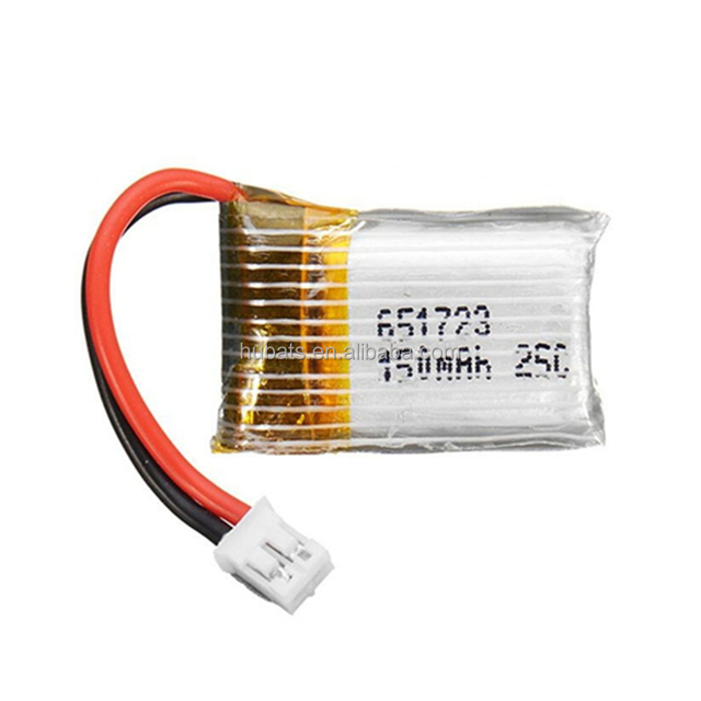 25C 150mAh Lipo Battery 651723 3.7v 1S With Connector for Drone Rc Toys