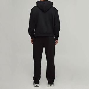 Sudadera con capucha y cremallera completa con estampado de letras Star‑M en negro y azul, pantalones deportivos de pierna recta, conjunto deportivo de dos piezas para hombre - Product Image 2