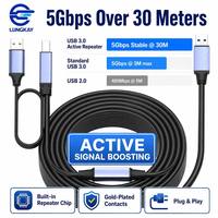 Câble de données USB 3.0 mâle-mâle LUNG KAY, fabrication OEM, rallonge USB Type-A pour disque dur, imprimante, scanner