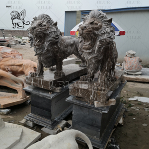 Decorazione dell'ingresso all'aperto arte moderna geometrica astratta a grandezza naturale animale scultura di statue di <span class=keywords><strong>leoni</strong></span> in acciaio inossidabile - Product Image 6