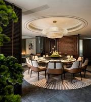 Hochwertige Hotel-Buffet-Restaurant-Möbel Modernes Massivholz Runder Esstisch Stuhl-Set für 4 Personen Fabrik Großhandel Maßanfertigung