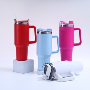 Thế hệ đầu tiên 40oz double-layer chân không phích cup thiết kế cổ điển công suất lớn Kinh doanh Quà Tặng tùy chỉnh xe cup rơm - Product Image 2