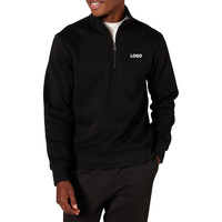 Sweat-shirt de golf pour homme à col montant et fermeture éclair quart de tour, avec logo personnalisé, coupe ample, poche, en tissu épais, pour entraînement et sport