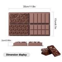 Moule à chocolat en silicone antiadhésif de qualité alimentaire, moule profond pour barres de chocolat de Dubaï, bonbons à la pistache, en-cas