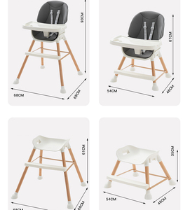 Chaise haute 5 en 1 convertit en escabeau pour enfants à manger siège <span class=keywords><strong>rehausseur</strong></span> chaise haute pour bébé réglable à 5 hauteurs différentes - Product Image 3