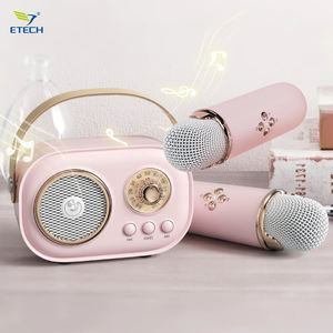 2024 yeni taşınabilir çocuklar Karaoke makinesi 10W için kablosuz hoparlör 2 UHF mikrofonlar LED ışıkları güvenli çocuklar için eğlenceli ev - Product Image 1