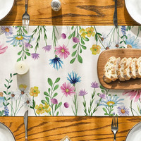 Chemin de table en lin lavande tulipe florale personnalisé pour la maison, l'hôtel ou le mariage pour les décorations de printemps et d'été