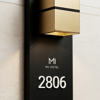 Plaque de porte 3D personnalisée avec numéro de chambre éclairé par LED, indicateur de chambre mural