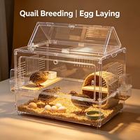 Cage d'élevage de cailles en acrylique transparent avec porte supérieure, enclos spacieux pour petits animaux pour habitat de ponte des cailles