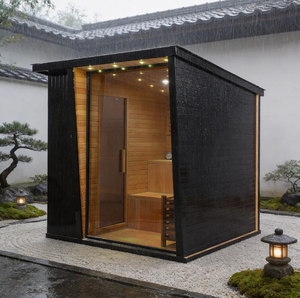Cabine de sauna en cèdre rouge de haute qualité pour l'extérieur, sauna traditionnel à vapeur carré pour 2 personnes, salle de <span class=keywords><strong>spa</strong></span> familiale privée - Product Image 1