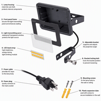 Projecteur de travail LED Wade 10W, étanche IP65, avec prise pour jardin, mur, fond, sous-sol, studio