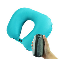 Oreiller de voyage gonflable en TPU en forme de U avec rembourrage en soie de lait pour la pause déjeuner au bureau, les voyages en avion, le camping, rangement portable
