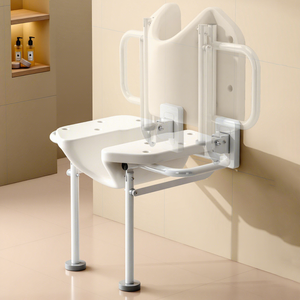 KS Folding Shower Chair Wall Mounted <b>Bathroom</b> <b>Stool</b> For Elderly 150 Kg Capacity Stainless Steel Safety Equipment - Product Image 4