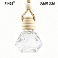 Diffuseur de parfum de voiture vide en verre, désodorisant suspendu, 7, 8, 10 ml, luxe noir, haute qualité, rond, OEM