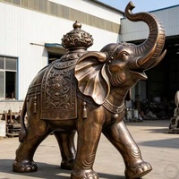 Sculpture d'éléphant en cuivre sur mesure, grande taille, sculptée à la main, statues en bronze et laiton, artisanat métallique à vendre