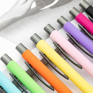 Novelty Multi-Color Press Metal Ballpoint <b>Pen</b> Promotional Soft Rubber With Customized Logo Printing for Office Writing - Product Image 3